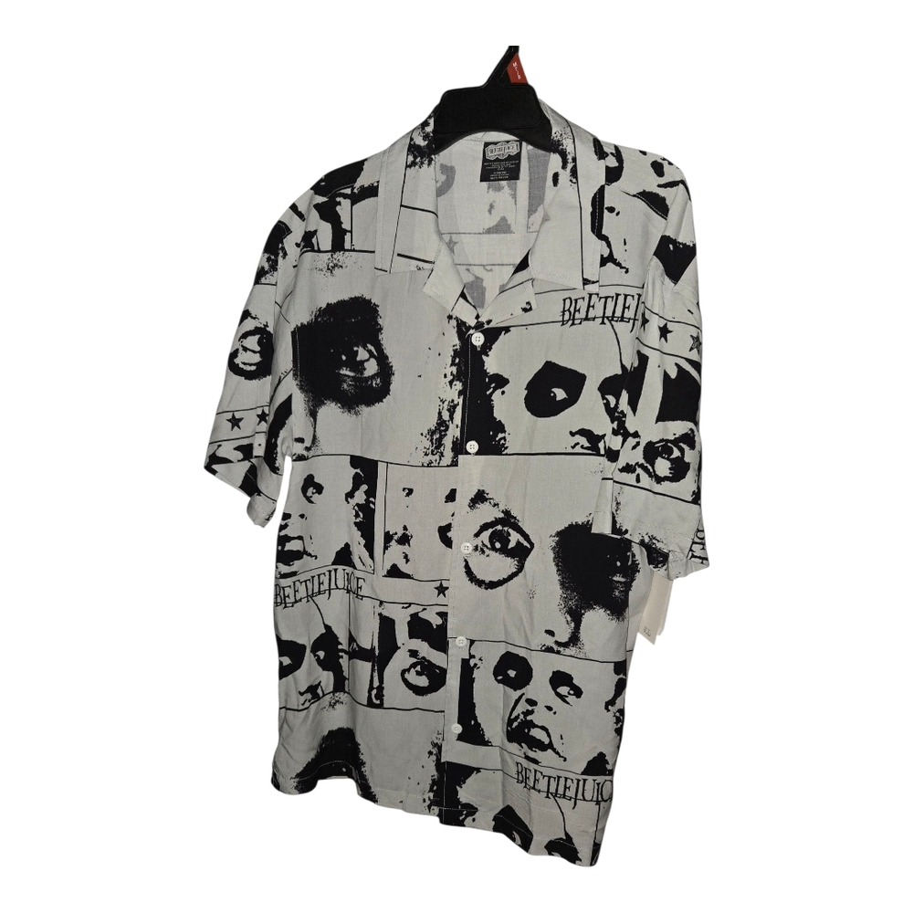 Beetlejuice Men's Graphic Shirt - Black and White